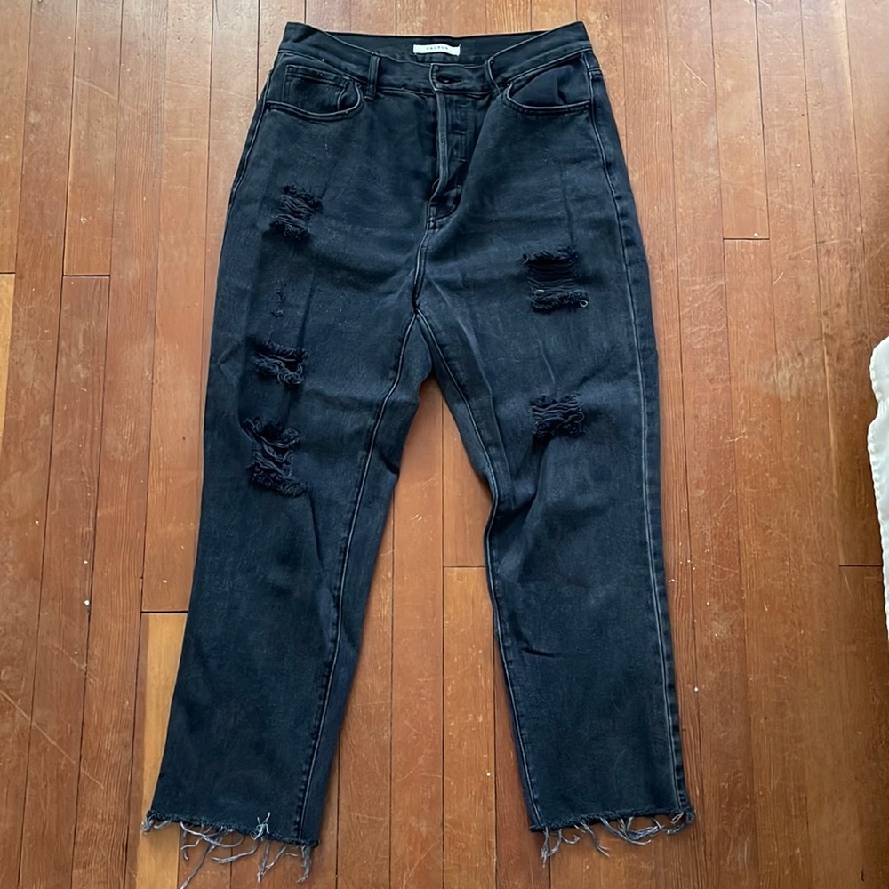 Black ripped boyfriend jeans